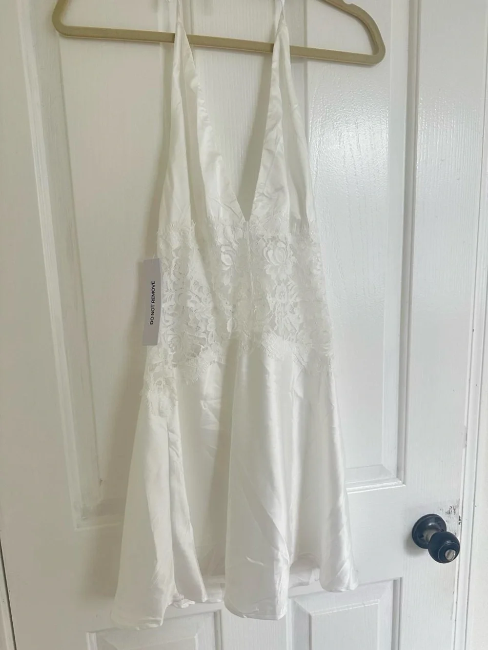 Princess Polly White Lace Halter Mini Dress